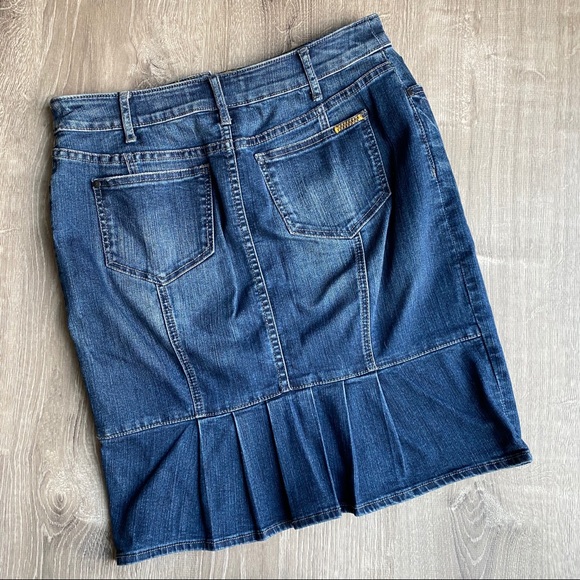 ANTHRO Denim Skirt w/ Ruffle Hem Detail 27 - Picture 6 of 7